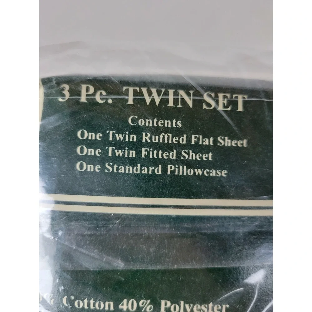 Vintage NIP Home Tradition Twin Sheet Set‎ Vines & Flowers Floral